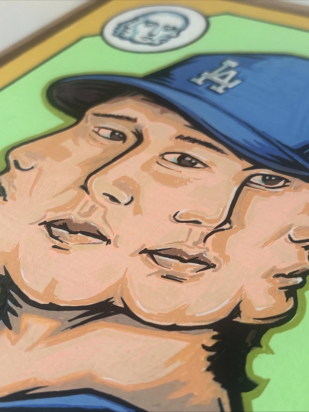 ORIGINAL Painting - Shohei Ohtani Faces 1987 Topps - By Peter Wise