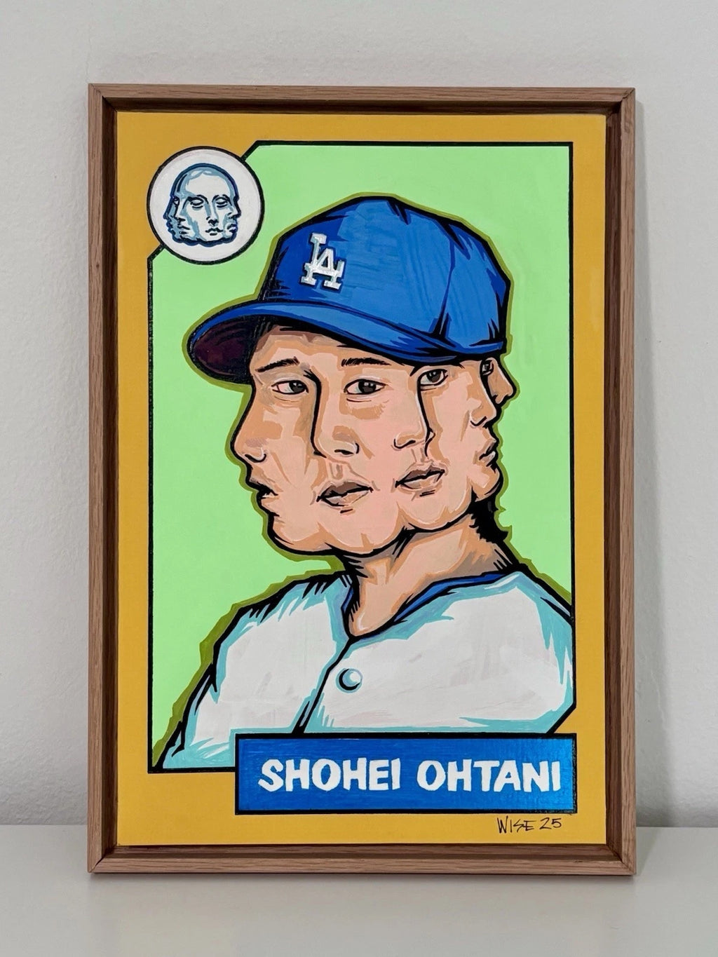 ORIGINAL Painting - Shohei Ohtani Faces 1987 Topps - By Peter Wise